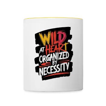 Wild in the Heart Organization T-Shirt - Contrasting Mug - white/yellow - Front