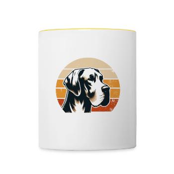 I Might Look Like I'm Listening Great Dane German - Contrasting Mug - white/yellow - Front