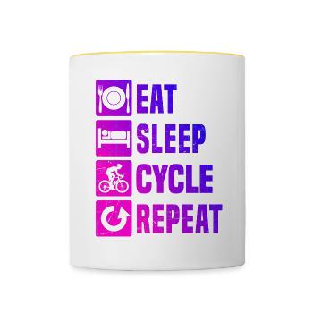 Road Bike Men Road Bike Road Cyclist Road Bike - Contrasting Mug - white/yellow - Front