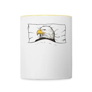 Chemise de nuit officielle Eagle Pyjama - Mug contrasté - blanc/jaune - Devant
