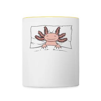 Chemise de nuit officielle Axolotl Pyjama - Mug contrasté - blanc/jaune - Devant