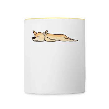 Chemise de nuit officielle Pyjama Chihuahua - Mug contrasté - blanc/jaune - Devant