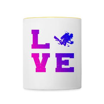 Plongeur Plongeur Plongeur Plongée Plongeur Plongée - Mug contrasté - blanc/jaune - Devant