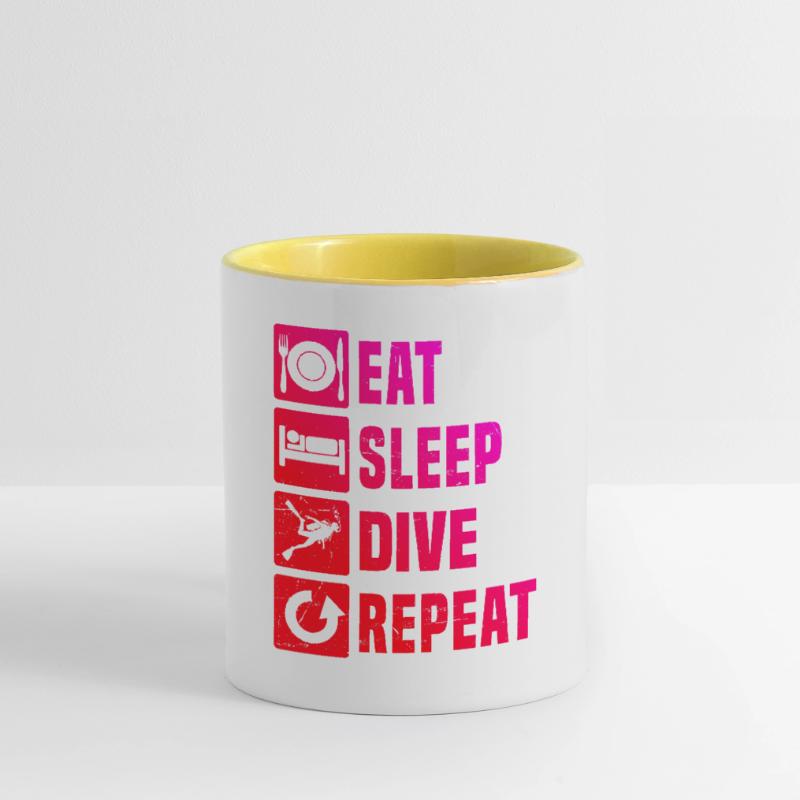 Plongée Libre Plongée Plongeur Plongée Plongée Plongée Plongée Mug contrasté