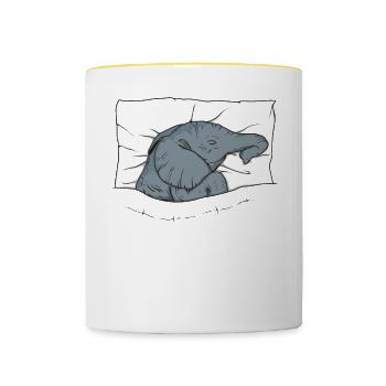 Chemise de nuit officielle Pyjama éléphant - Mug contrasté - blanc/jaune - Devant