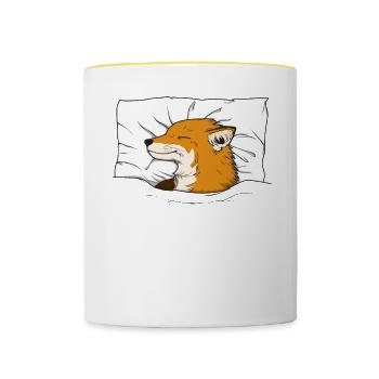 Chemise de nuit officielle Pyjama Fox - Mug contrasté - blanc/jaune - Devant