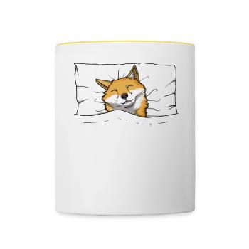 Chemise de nuit officielle Pyjama Fox - Mug contrasté - blanc/jaune - Devant
