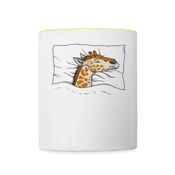 Chemise de nuit officielle Giraffe Pyjama - Mug contrasté - blanc/jaune - Devant
