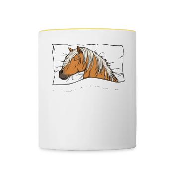 Chemise de nuit officielle Pyjama Haflinger - Mug contrasté - blanc/jaune - Devant
