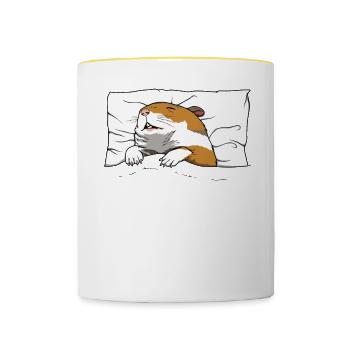 Official Sleep Shirt Hamster Pajamas - Contrasting Mug - white/yellow - Front
