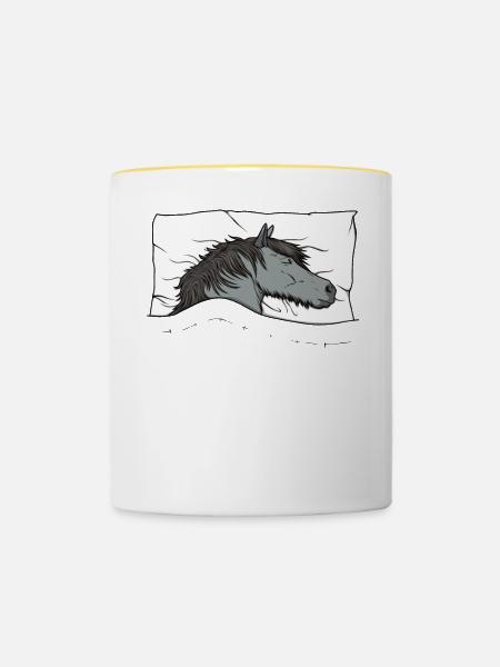 Official Sleep Shirt Icelandic Horse Pajamas - Contrasting Mug - white/yellow