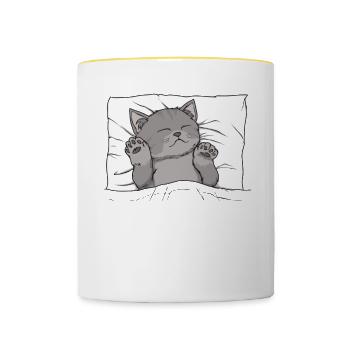 Official Sleep Shirt Cat Pajamas - Contrasting Mug - white/yellow - Front
