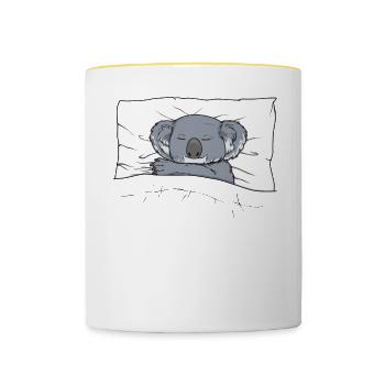Chemise de nuit officielle Pyjama Koala - Mug contrasté - blanc/jaune - Devant