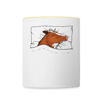 Official Sleep Shirt Cow Pajamas - Contrasting Mug - white/yellow - Front
