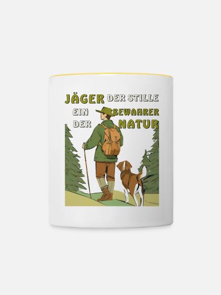 JÄGER BEWAHRER DER NATUR - Tasse zweifarbig - Weiß/Gelb