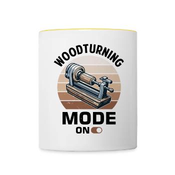 Turner Wood Turning Lathe - Contrasting Mug - white/yellow - Front