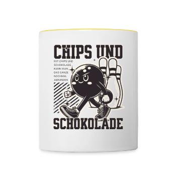 Vous pouvez compléter le tout avec des pépites et du chocolat - Mug contrasté - blanc/jaune - Devant