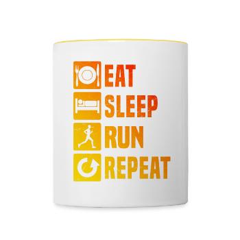 Jogging Homme Cross Country Running Jogging - Mug contrasté - blanc/jaune - Devant