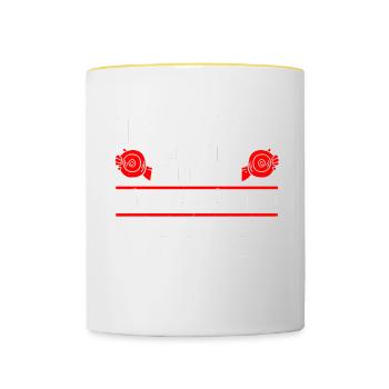 Diskuswerfer Leichtathletik Diskuswerfen - Tasse zweifarbig - Weiß/Gelb - Vorne