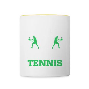 Tennis Art Retired Tennis Player Racket - Tasse zweifarbig - Weiß/Gelb - Vorne