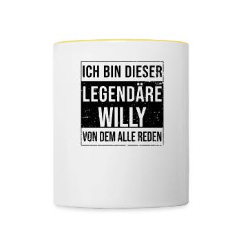 Je suis cette légende pour Willy - Mug contrasté - blanc/jaune - Devant