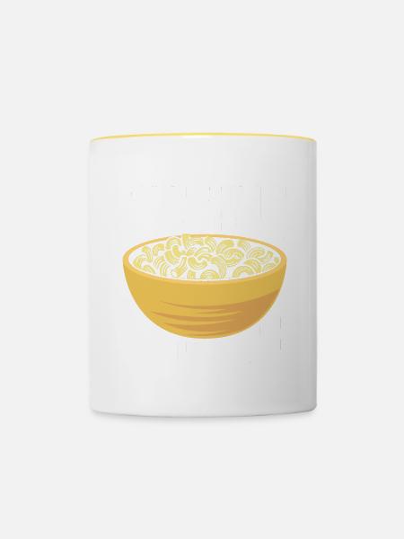 Mac And Cheese Makkaroni - Tasse zweifarbig - Weiß/Gelb