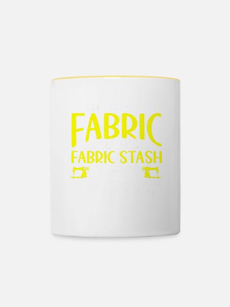 Quilting - Tasse zweifarbig - Weiß/Gelb