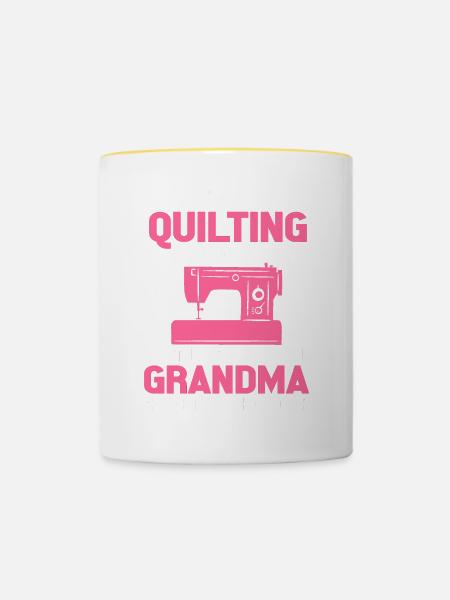 Quilting - Tasse zweifarbig - Weiß/Gelb