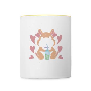 Guinea Pig Pet - Contrasting Mug - white/yellow - Front