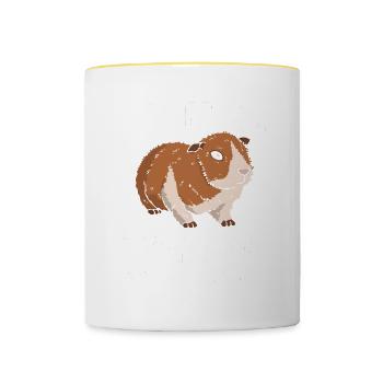 Guinea Pig Pet - Contrasting Mug - white/yellow - Front