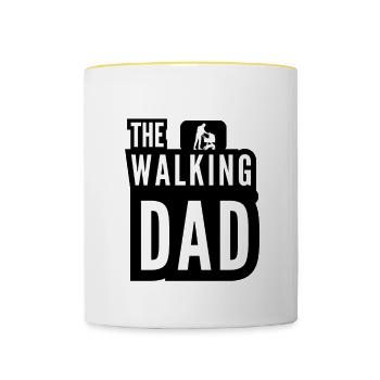 The Walking Dad Daddy Stroller White Black - Tasse zweifarbig - Weiß/Gelb - Vorne