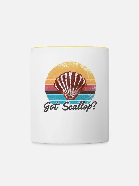 Jakobsmuschel - Tasse zweifarbig - Weiß/Gelb