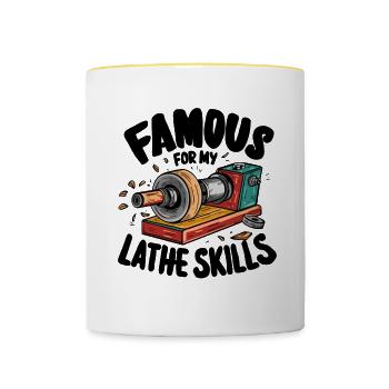 Tour Tour à bois - Mug contrasté - blanc/jaune - Devant
