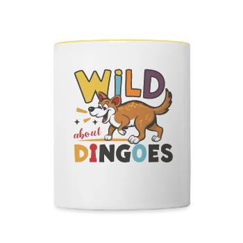Australischer Dingo - Tasse zweifarbig - Weiß/Gelb - Vorne