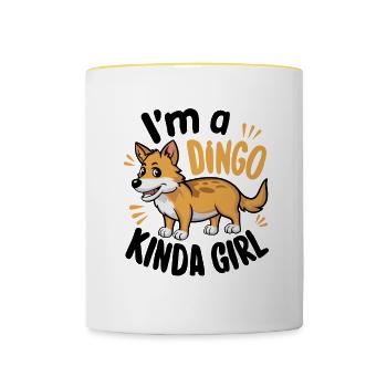 Australian dingo - Contrasting Mug - white/yellow - Front