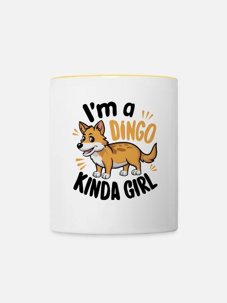 Australischer Dingo - Tasse zweifarbig - Weiß/Gelb