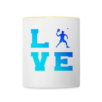 Women's Racquetball Pickleball Racquetball Games - Contrasting Mug - white/yellow - Front