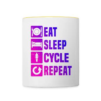 Cycliste Femmes Vélo Vélo VTT Hommes - Mug contrasté - blanc/jaune - Devant