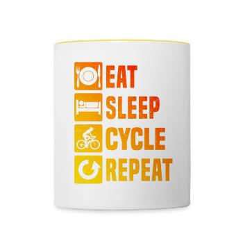 Radfahrer Mountainbike Mtb Radfahren Damen - Tasse zweifarbig - Weiß/Gelb - Vorne