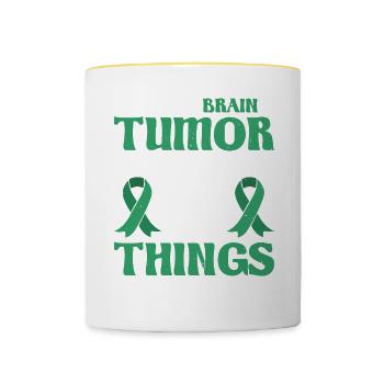 I Had A Brain Tumor I'm Allowed To Do Weird Thing3 - Contrasting Mug - white/yellow - Front