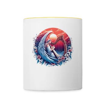 Angels on Clouds - Pour les chrétiens - Mug contrasté - blanc/jaune - Devant