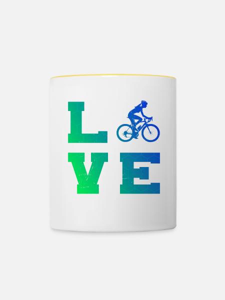 Vélo Cyclisme Cyclisme Cyclisme - Mug contrasté - blanc/jaune