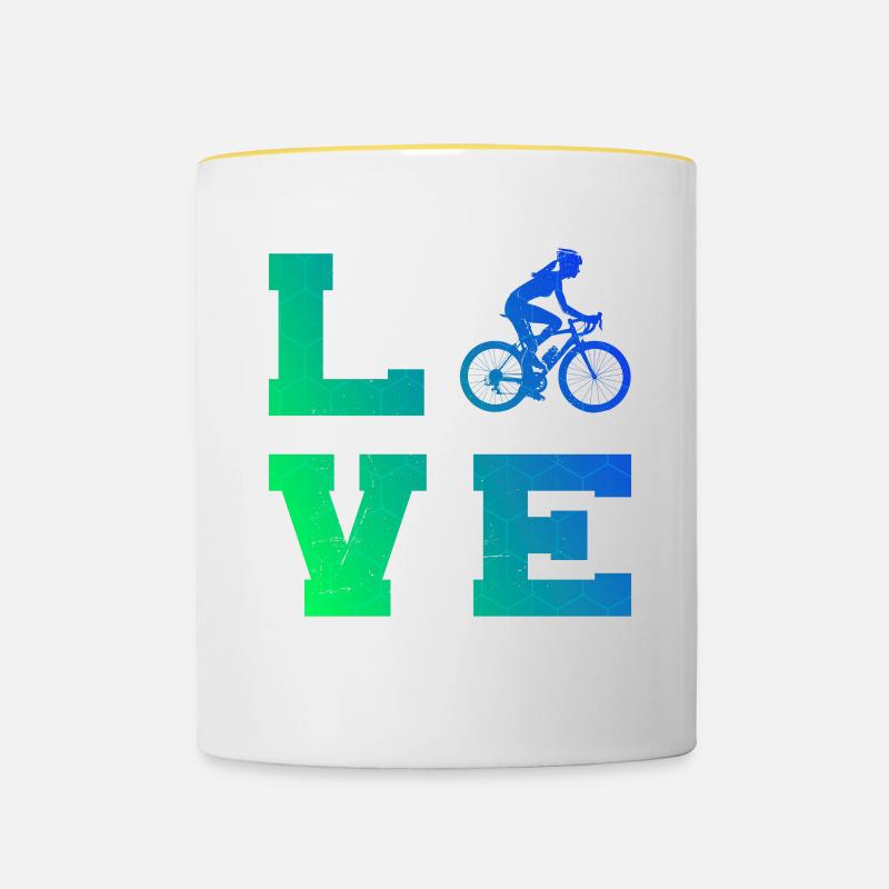 Vélo Cyclisme Cyclisme Cyclisme - Mug contrasté - blanc/jaune
