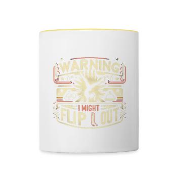 Attention, je pourrais me retourner 12 - Mug contrasté - blanc/jaune - Devant