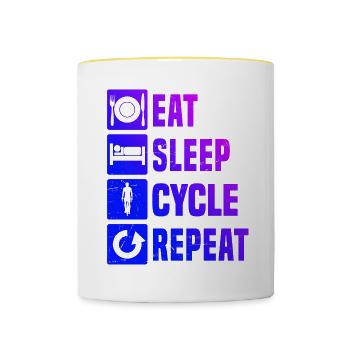 Radeln Mtb Bike Radfahrer Herren Velo - Tasse zweifarbig - Weiß/Gelb - Vorne