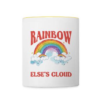 Be A Rainbow In Someone Else's Cloud 8 - Contrasting Mug - white/yellow - Front