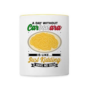 Italien Carbonara Pasta - Tasse zweifarbig - Weiß/Gelb - Vorne