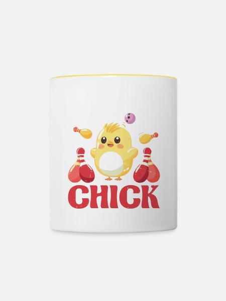 Bowling Chick 21 - Tasse zweifarbig - Weiß/Gelb