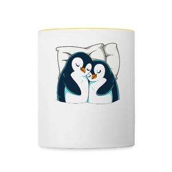 Official Penguin Sleep Shirt - Contrasting Mug - white/yellow - Front