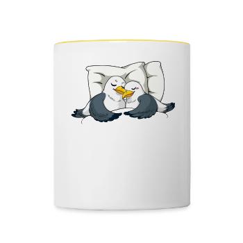 Chemise de nuit officielle Seagull - Mug contrasté - blanc/jaune - Devant
